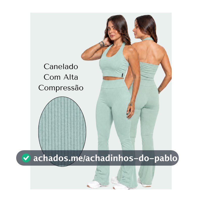 Conjunto Fitness Canelada Premium Cintura Alta Academia Feminina Alta Compressão