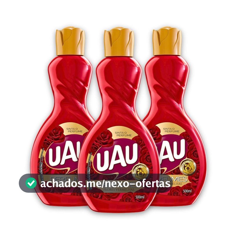 Kit 3un Limpador 500ml Uau Flores Vermelhas