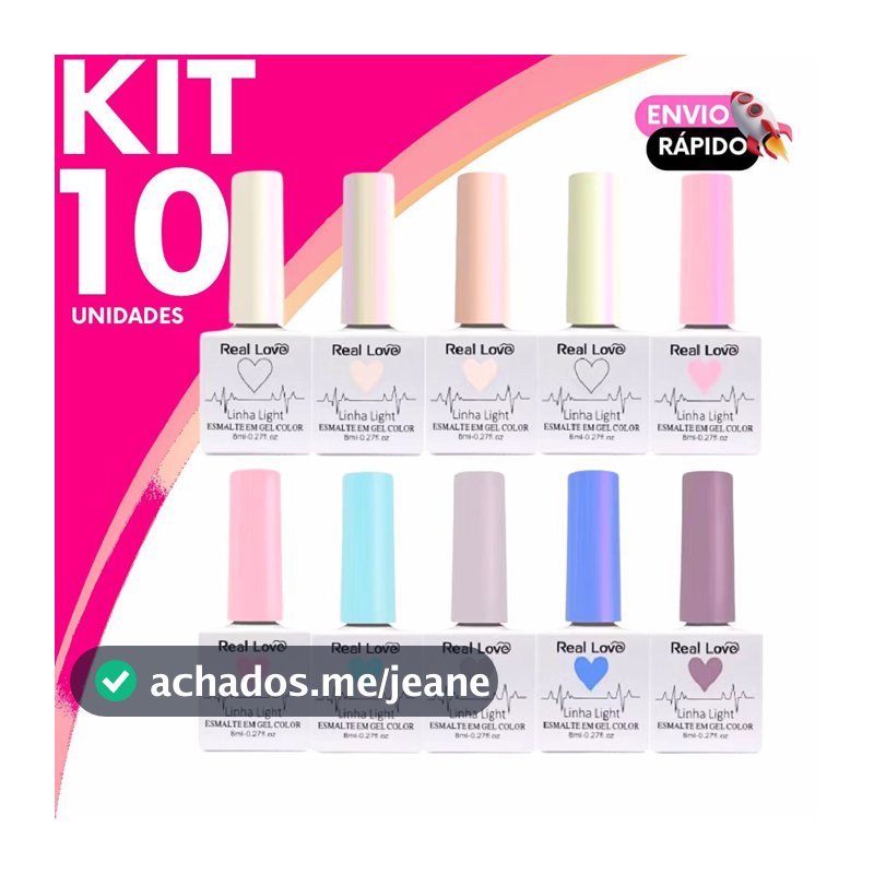 Cores Cintilantes Esmalte em Gel Real Love Linha Light Soak Off LED/UV  - 8ml