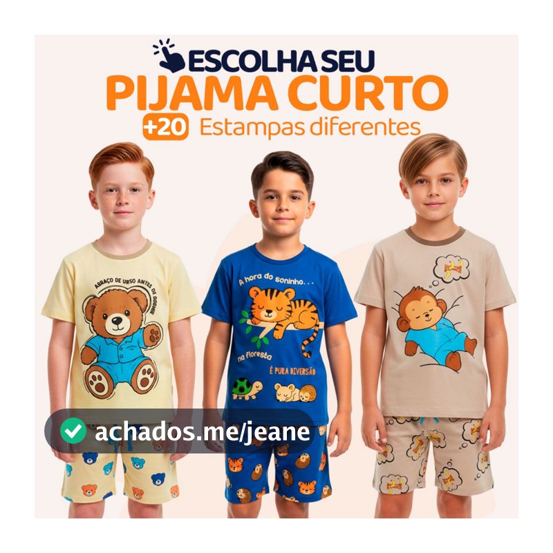 Pijama Curto Menino Infantil Confortável Estampado Roupa de Dormir Pijama Verão Infantil para Menino do 1 ao 10 l06