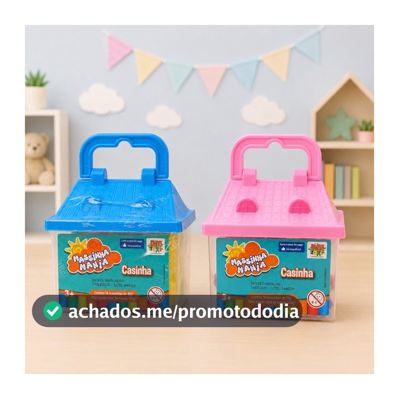 Maleta Casinha Massinha De Modelar Infantil 14 Cores Brinquedo Educativo