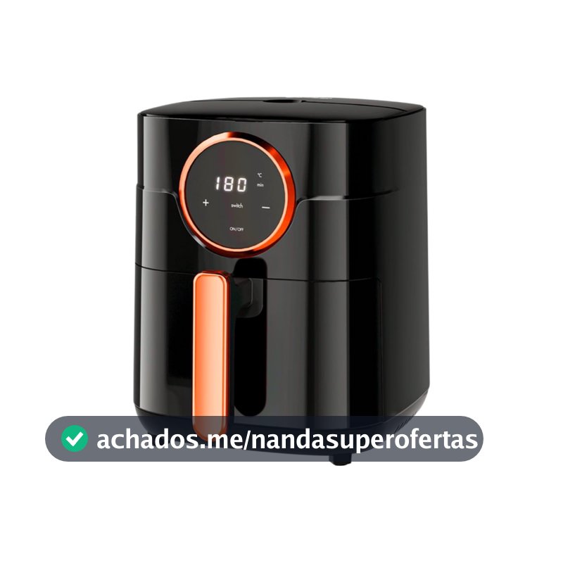 Gaabor Air Fryer Fritadeira Elétrica sem Óleo 4L Touch Preta Tecnologia Cyclone Air