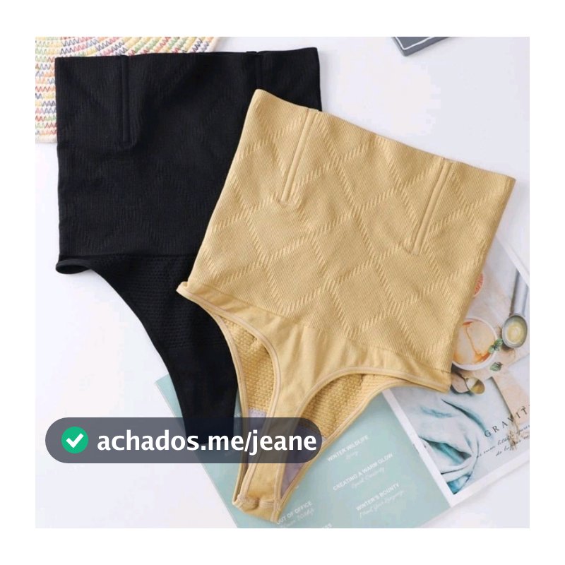 Calcinha Cinta Modeladora Afina Cintura Alta Compressão Lingerie Semi Fio Dental Duplo Pós Parto