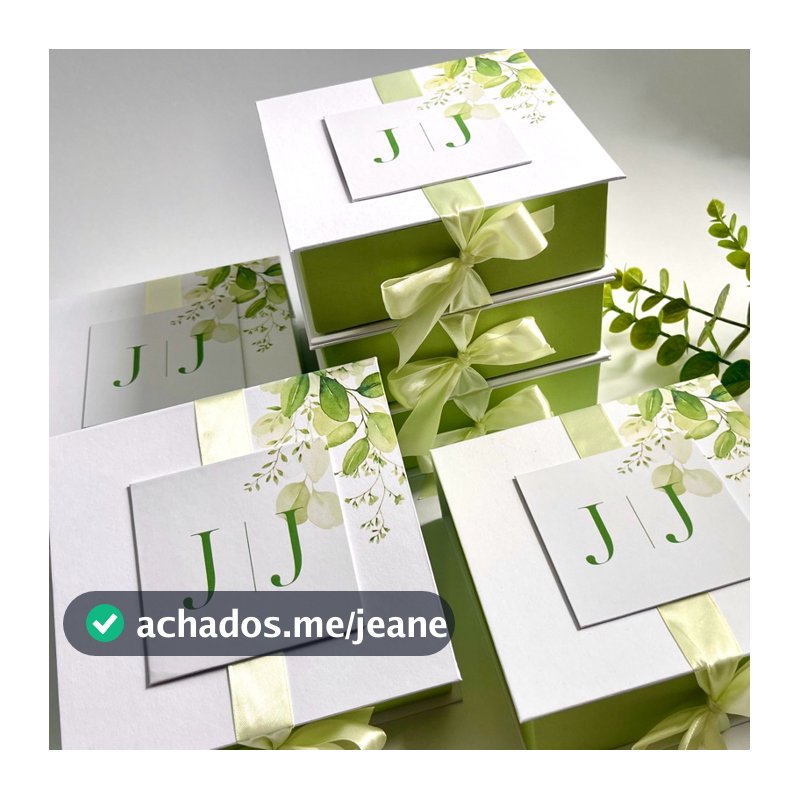 Kit 5 unidades de caixa cartonada personalizadas para padrinhos de casamento