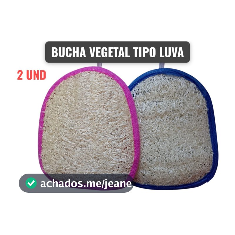 Bucha Vegetal Natural tipo Luva p/ Banho Esfoliante, Bucha com ação esfoliante