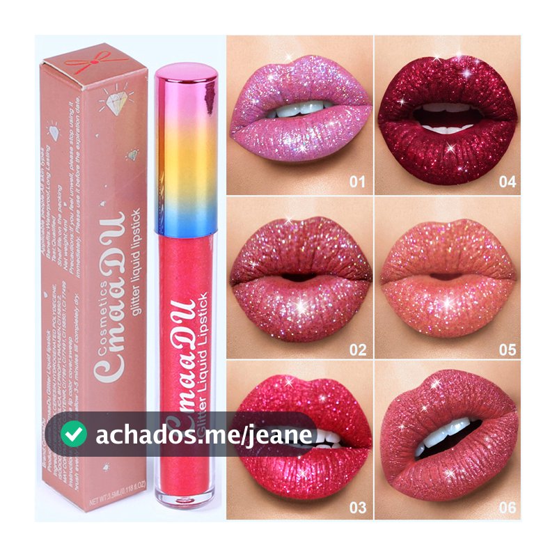 CmaaDu 1 Pcs Glitter Lip Gloss Batom De Longa Duração À Prova D'água Que Não Desbota Presente Perfeito Para Iniciantes