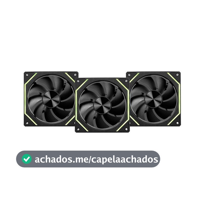 Kit Ventoinhas Pichau Ventus NX, ARGB, 3x120mm, Preto, PCH-VTNX3-BK01