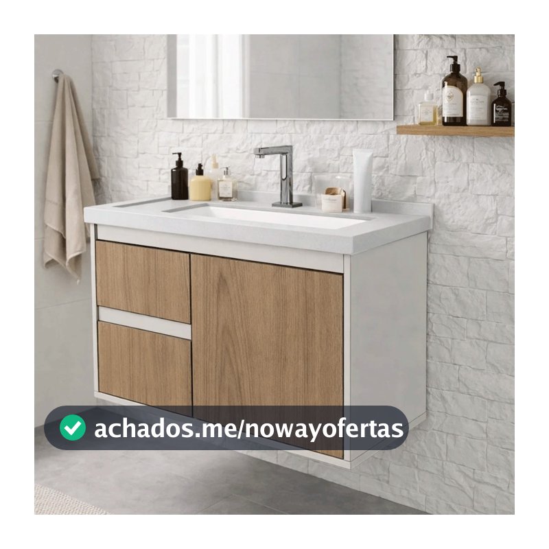 Gabinete Armario de Banheiro 100% MDF - Strato 60cm