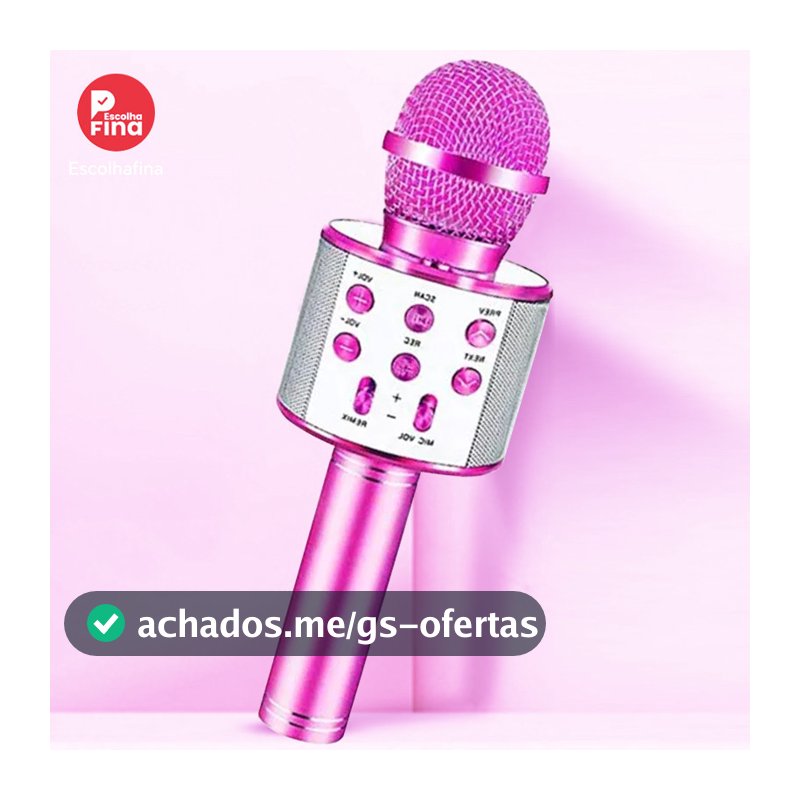 Brinquedo Microfone Karaokê Bluetooth com Efeitos de Voz para Crianças