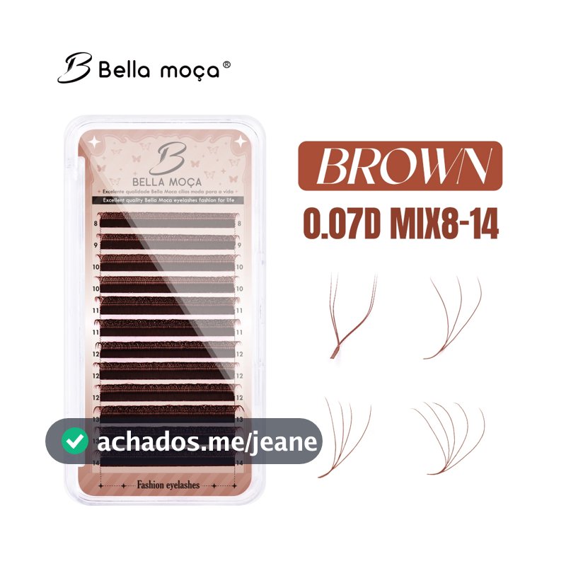 Bella Moça Brown lashes YY lash Real W Cílios 3DW/4DW/5DW mix Comprimento 8-14mm 0.07D Curl