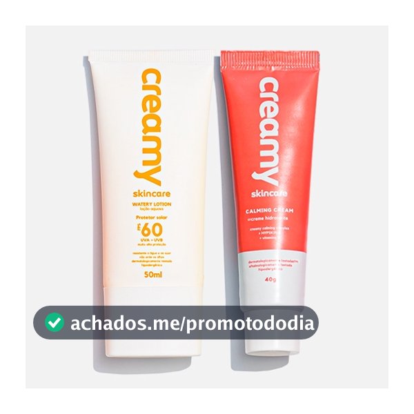 Kit Duo Protetor Solar FPS60 + Gel Creme Hidratante Facial Calming Cream - Creamy Skincare