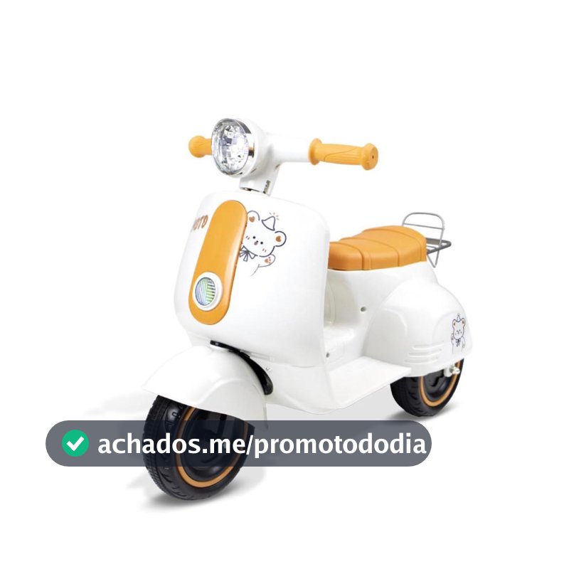 Triciclo Motinha Infantil 6V Avespa Maral Eletrica Luzes e Sons Scooter Suporta Ate 30 KG