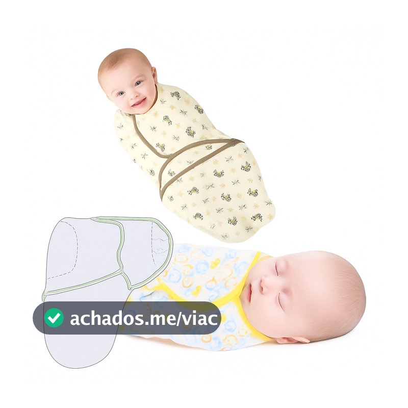 Cueiro Charutinho Swaddle Me Para Bebe Ajustavel com Velcro