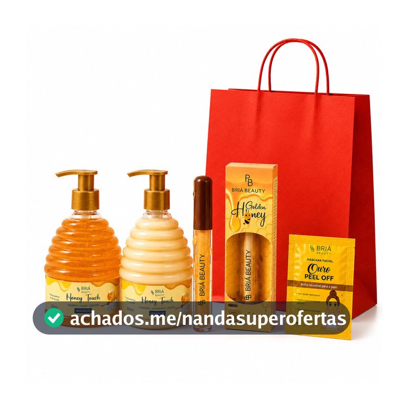 Kit Presente Feminino Sabonete E Hidratante Honey Touch Mel + Gloss Mel + Máscara Facial Briá Beauty