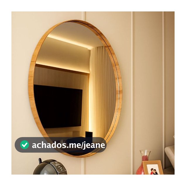 Espelho Adnet Redondo 80cm Grande para Baheiro Quarto Sala com Moldura em Madeira Cinamomo 𝘓𝘪𝘯𝘩𝘢 𝘗𝘳𝘦𝘮𝘪𝘶𝘮