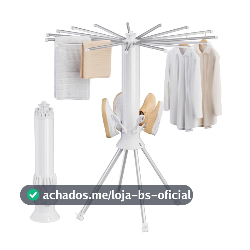 Varal de Chão Dobrável Vertical Inox Reforçado com Rodinhas Cabideiro Portátil Roupas Apartamento Multifuncional