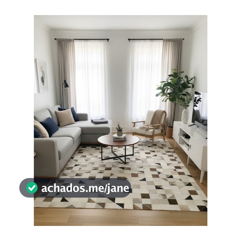 Tapete de Couro de Boi -  tamanho 1,50m x 2,00m - N26