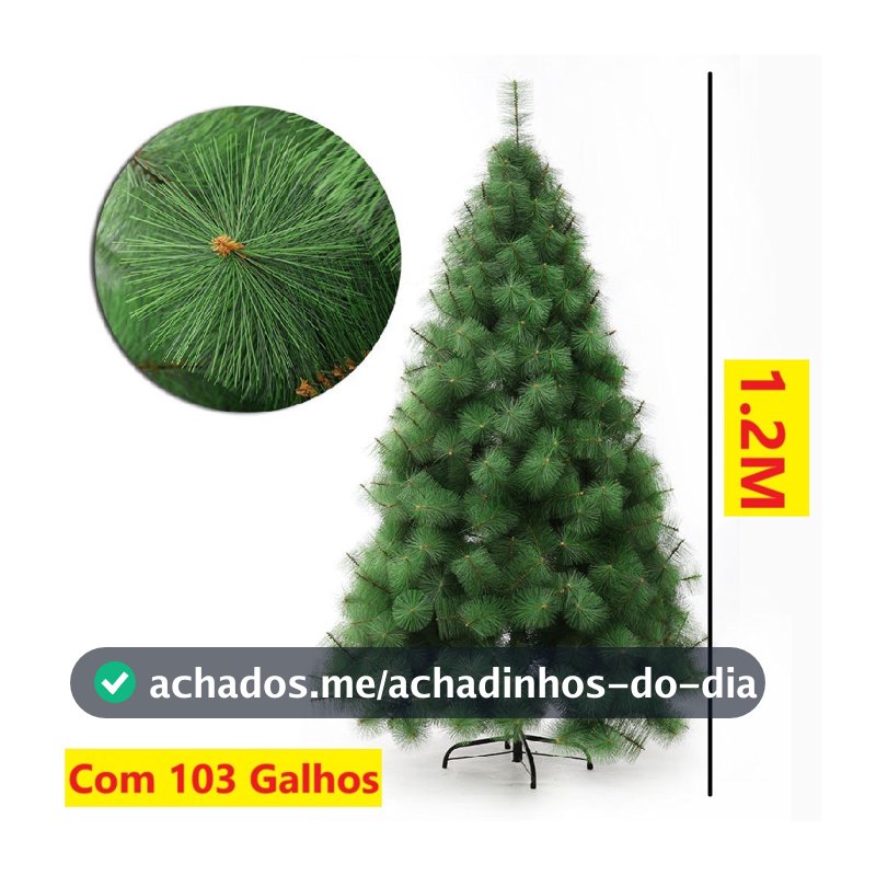 Árvore De Natal Pinheiro Apoio De Metal 1,20M Com 103 Galhos Verde Sala Natal Família Natalina