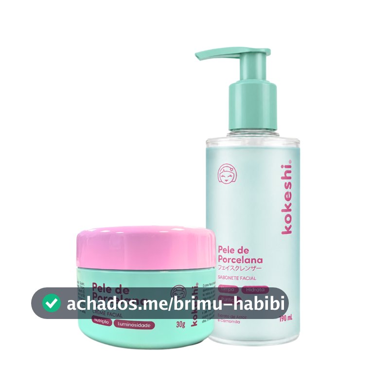 Kit Sabonete e Creme Hidratante Facial Pele de Porcelana Kokeshi o Milagre do Arroz