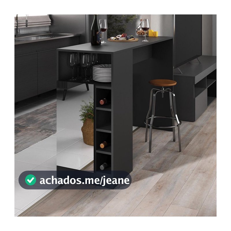 Bancada Balcão/Mesa de Cozinha com Adega 1 Porta e Espelho Multimóveis MP2248