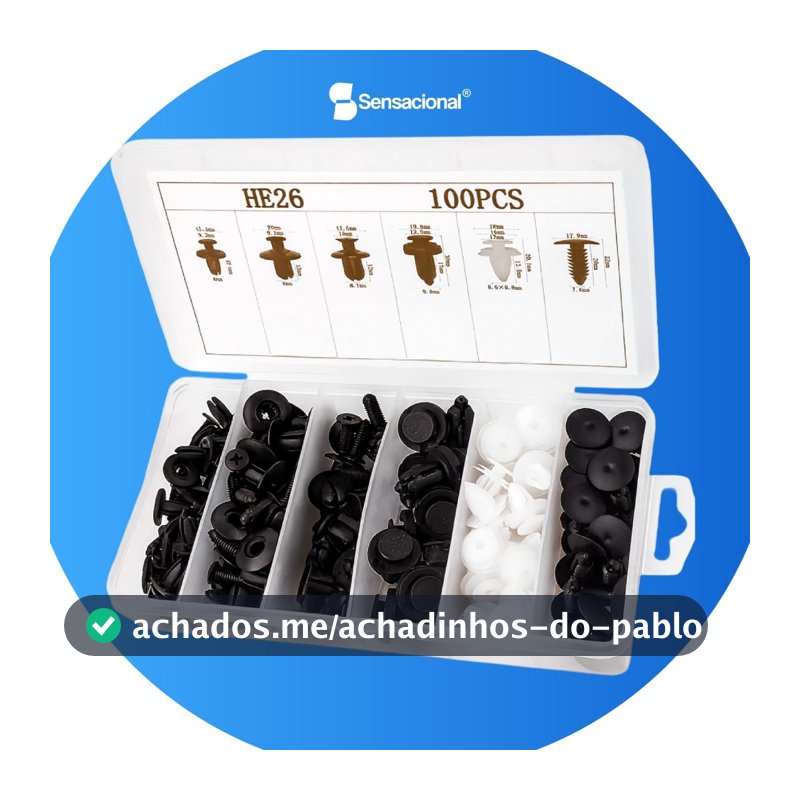 Kit 100 Presilha Grampo Parabarro Parachoque Universal Carro