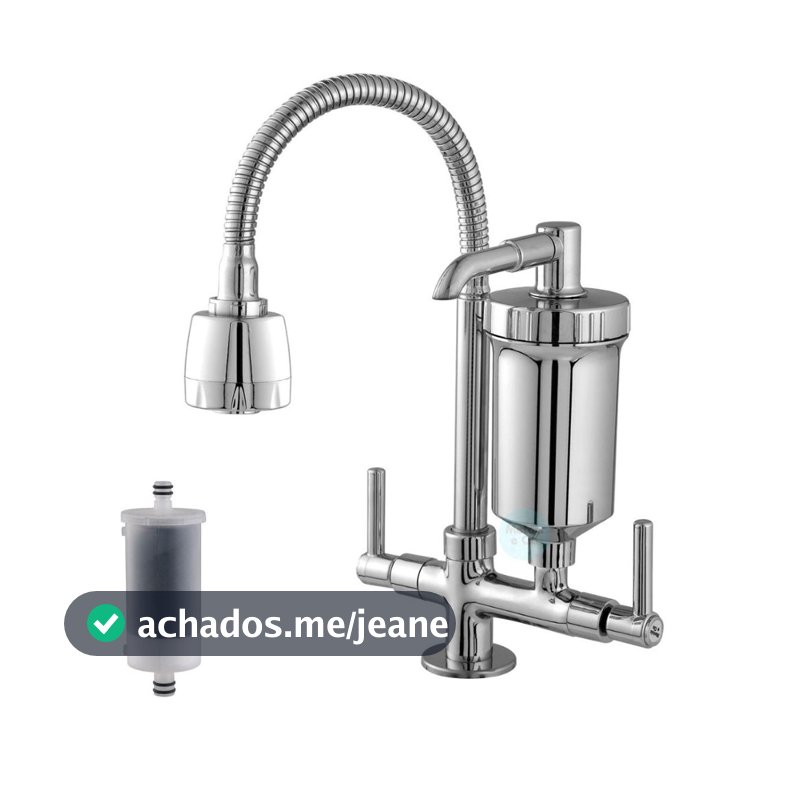 Torneira Gourmet Cozinha Bancada Pia com Filtro e Chuveirinho Flexível 360°