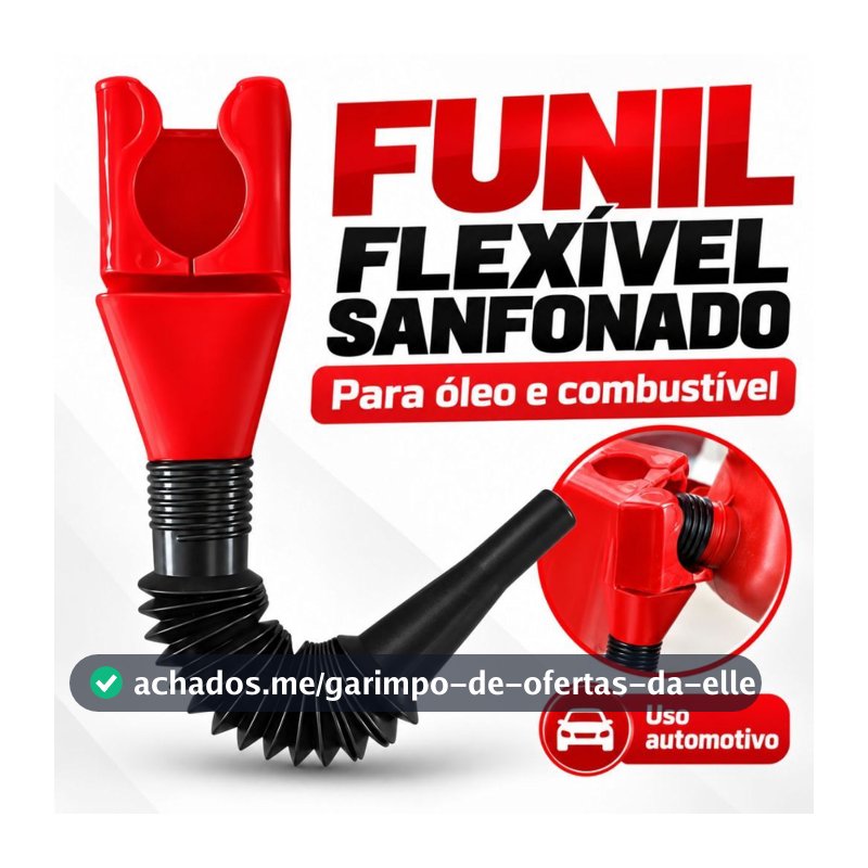 Funil Flexível Sanfonado Para Galão Óleo Combustível Dosador