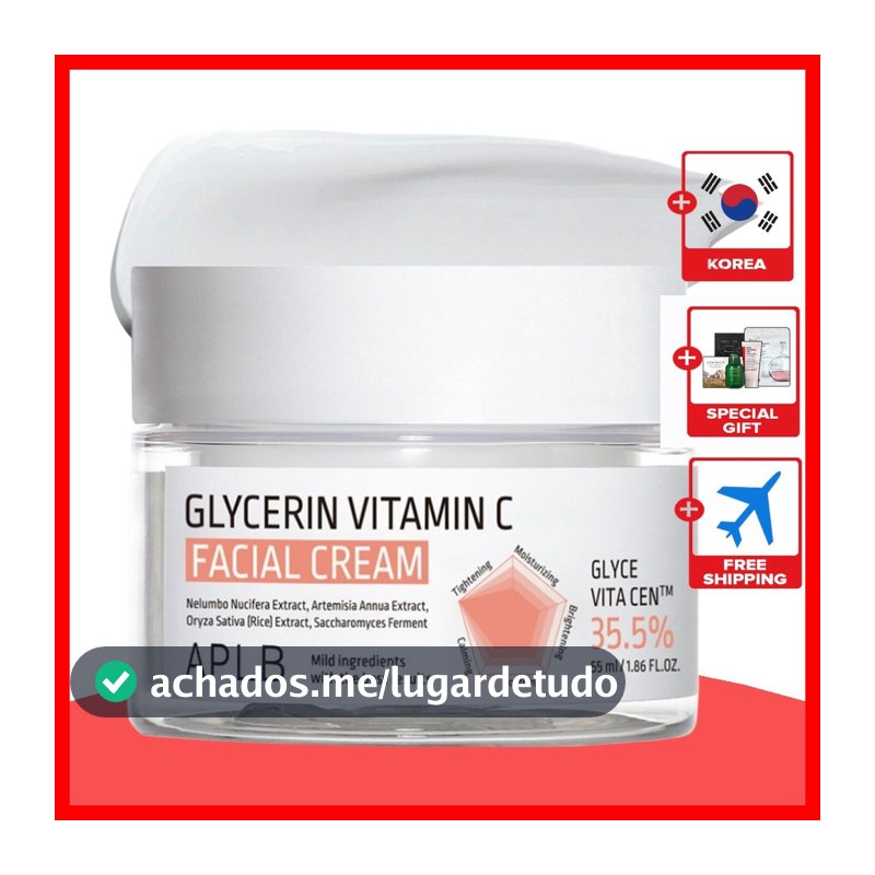 [aplb] Creme Facial Glicerina Vitamina C , 55ml , 1 Unidade/Coreano/Fórmula Iluminadora