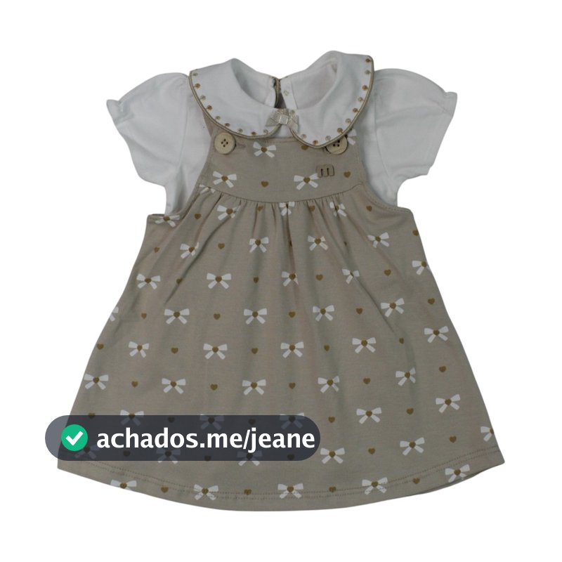 Salopete Infantil Estampa Laços com Body Manga Curta 2001836 - Milon