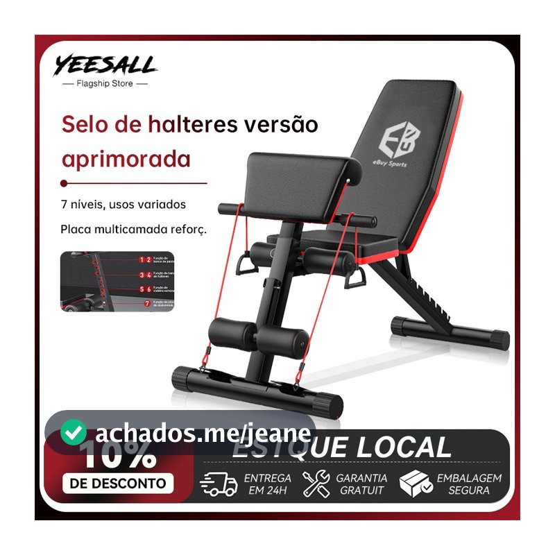 Banco De Musculação Supino Dobravel 6 Em 1 Ajustavel Fitness Academia Treino Em Casa Carga 400kg