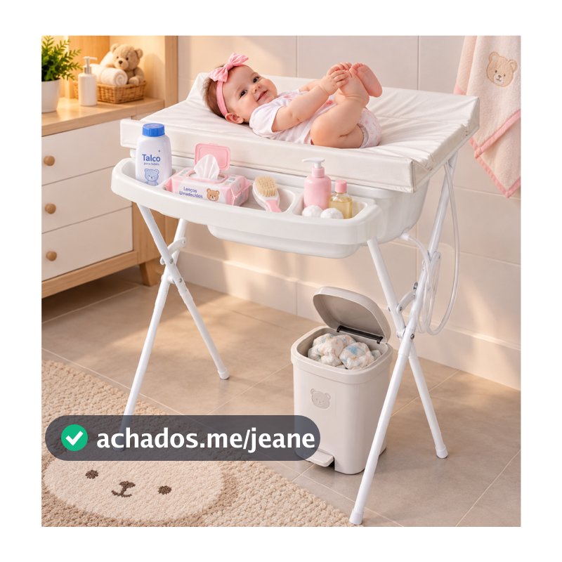 Banheira Luxo Com Suporte Dobrável Trocador e Saboneteira 30 Litros até 25kg - Baby Scorpion
