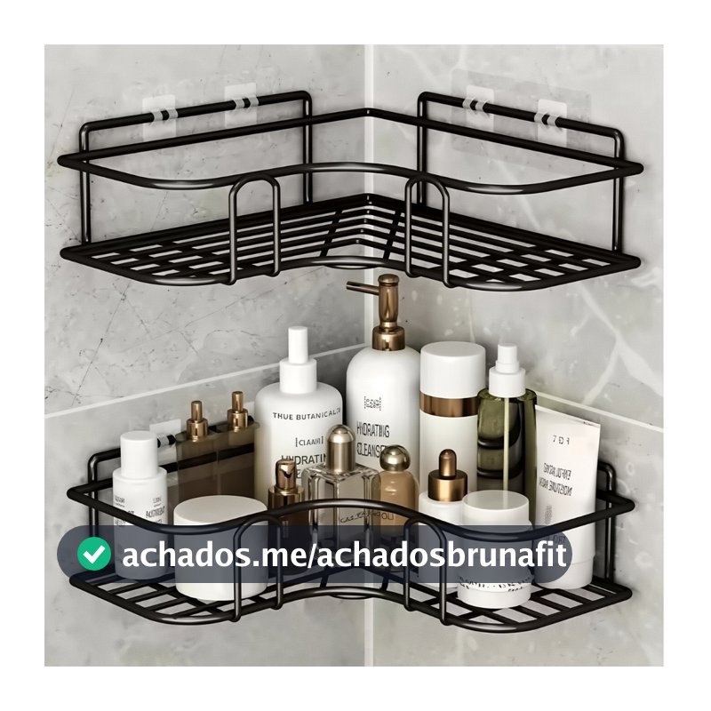 Prateleira Suporte Organizador De Metal Rack De Parede Banheiro Cozinha Porta Shampoo a