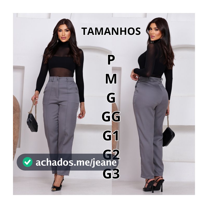 Calça Feminina Social Alfaiataria Reta Do P ao G3 Elegante