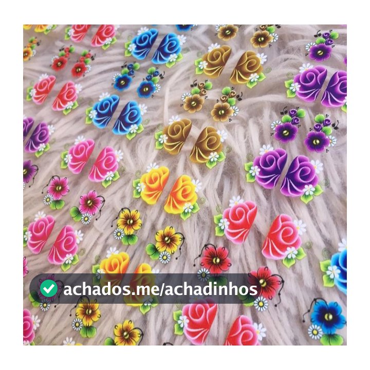 200 adesivos películas 3d para unha decoradas (20 cartelas com 10 adesivos (05 pares)