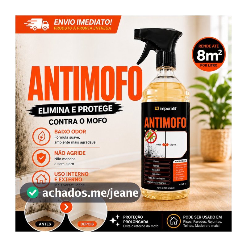 Mata Mofo 1L Acaba Com Fungos Mofo Bolor Teto Banheiro e Fundo de Armário