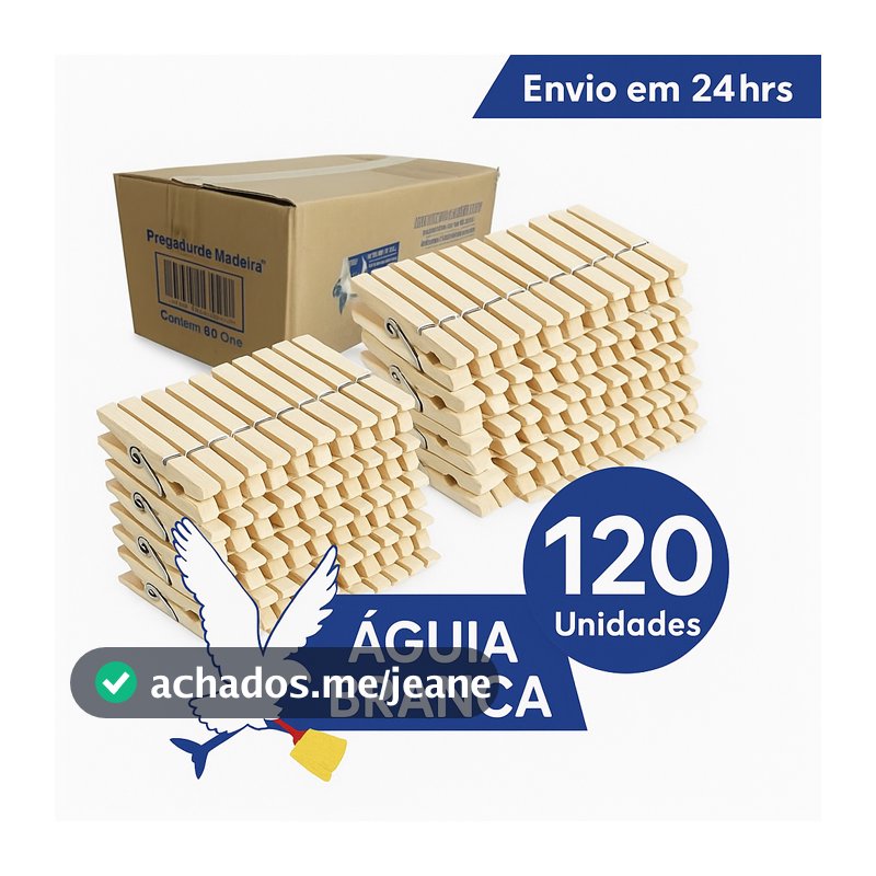 Kit com até 120 Prendedores de Madeira – Alta Resistência pregador
