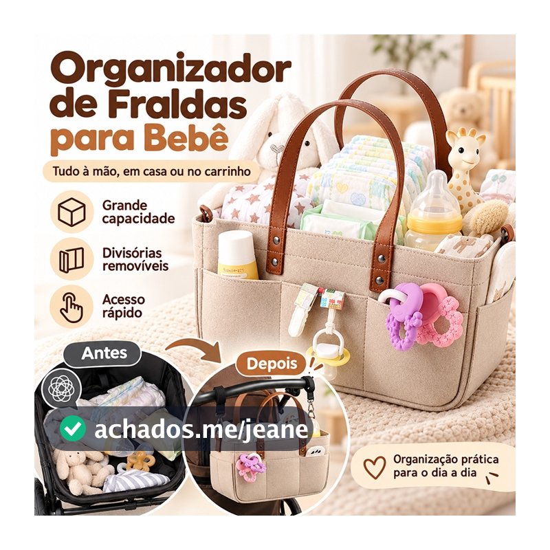Cesta Organizadora De Feltro Para Bebês Saco De Fraldas Com Cabo Caddy Trocador Crianças