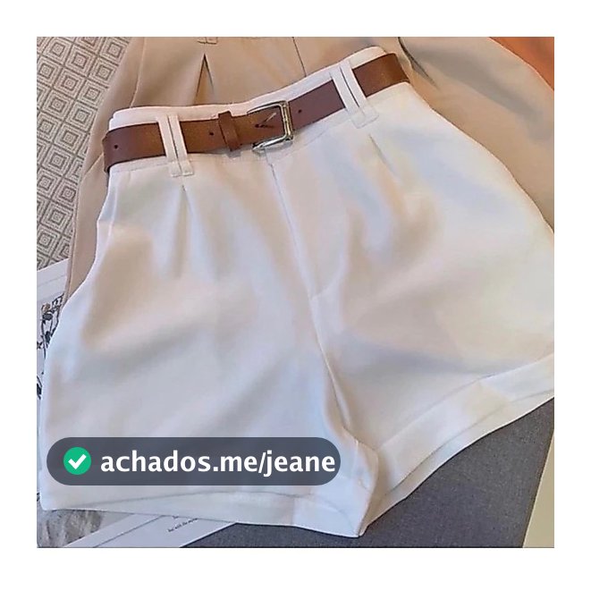 Short Alfaiataria Feminino Social Cintura Alta Com Cinto Com Bolso ENVIO IMEDIATO