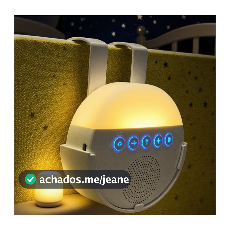 Máquina de ruído branco infantil, luz noturna com carregamento USB, reprodutor de som para dormir com suporte