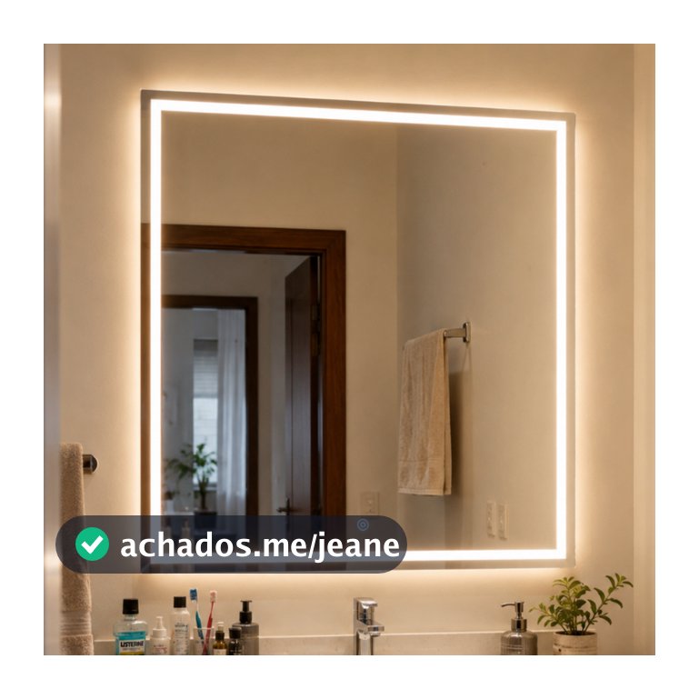Espelho Quadrado Jateado com LED 3 Cores e Acabamento Premium Design Moderno
