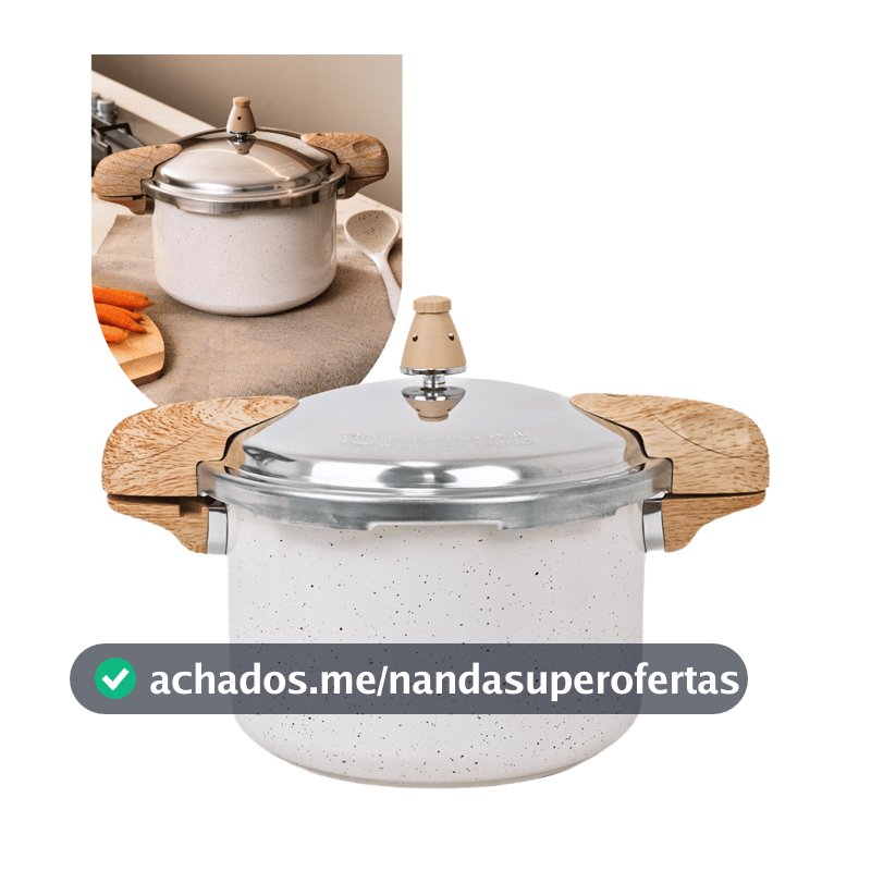 Panela de Pressão Brinox 5,4L Pressure Ceramic Life Indução Cor Vanilla