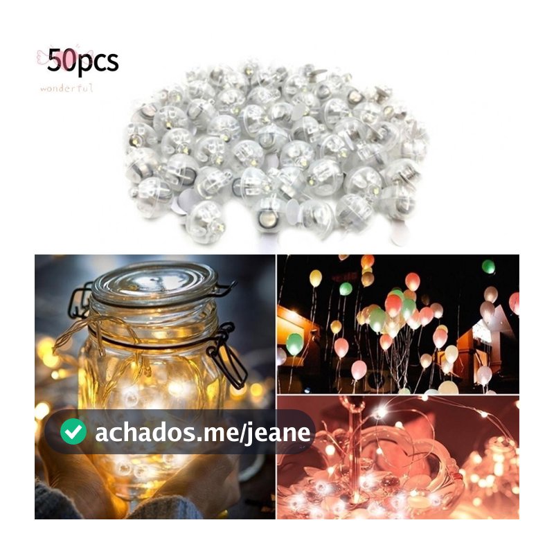 50 Pcs Luzes De Balão Individual LED Bateria Minúscula Para Lado Ou Escrivaninha Natal