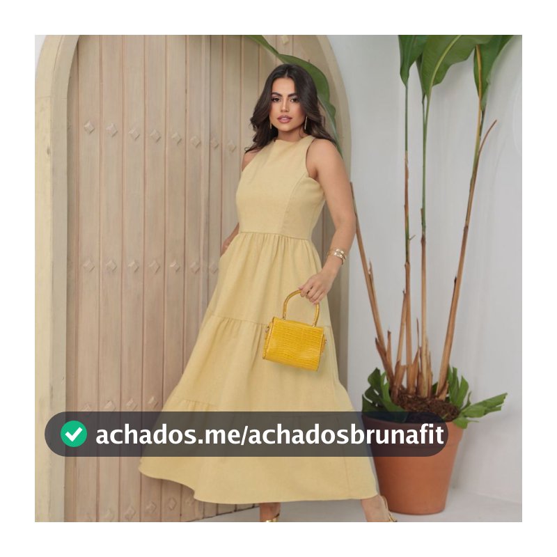 Vestido Feminino Sem Manga Midi Elegante Soltinho Casual Festa Linho Premium