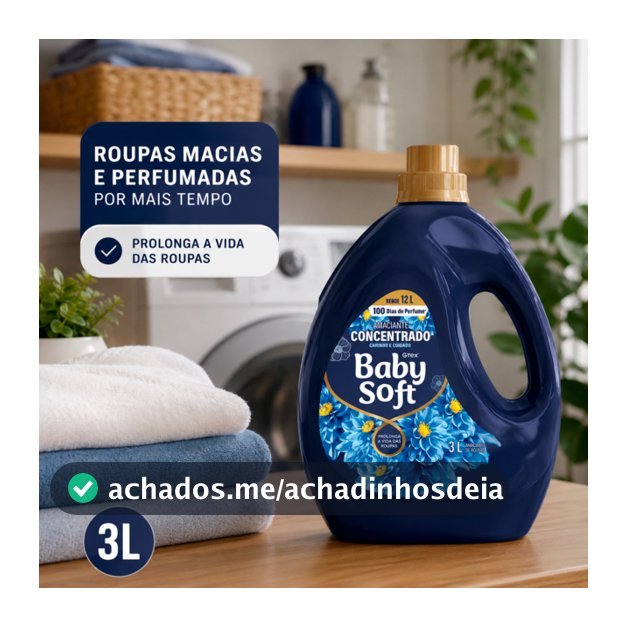 Amaciante Concentrado Baby Soft Carinho e Cuidado - 3L