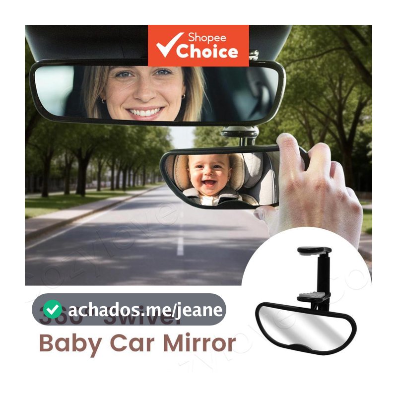 Espelho Giratório 360° para Bebê, Espelho de Retrovisor para Observação de Crianças, Ajustável, Monitor Universal para
