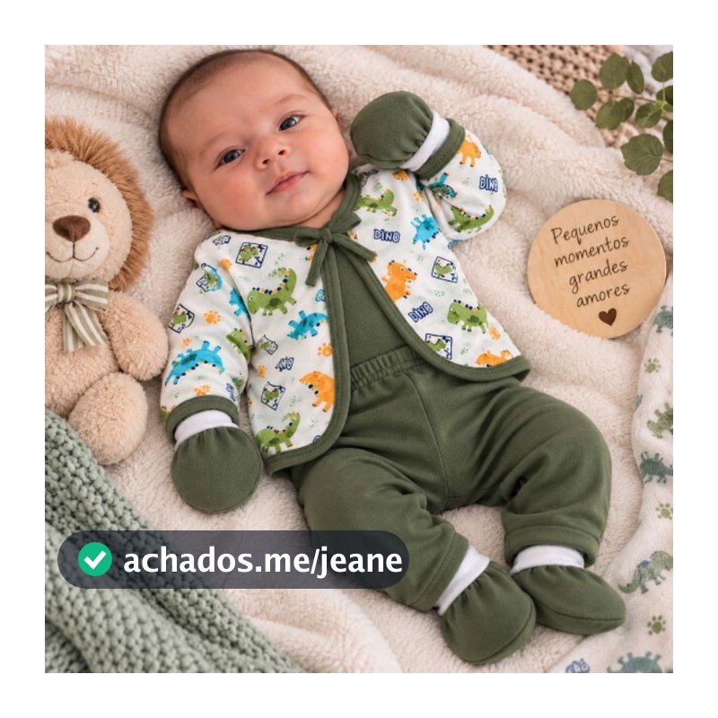 Pagão Maternidade Bebê 100% Algodão Conjunto Completo RN até 3 Meses