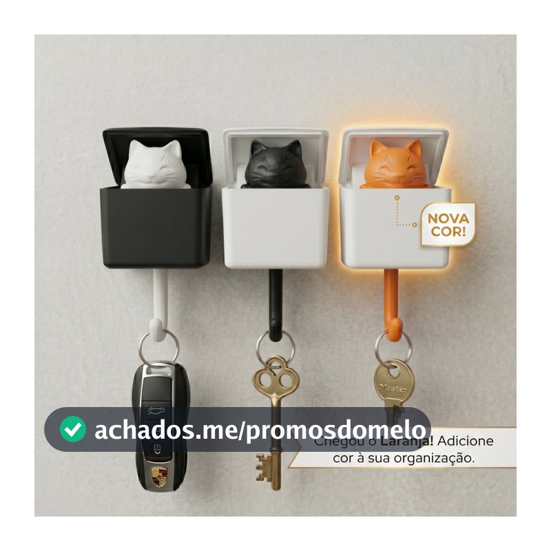 Porta-chaves de Gato Fofo Esconde-esconde | Gancho Adesivo de Gato para Chaves