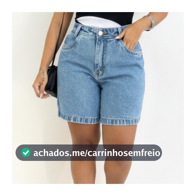 Bermuda Feminina Jeans Mom Pedal Sem Lycra Cintura Alta Comprida Marmorizada Confortável Elegante