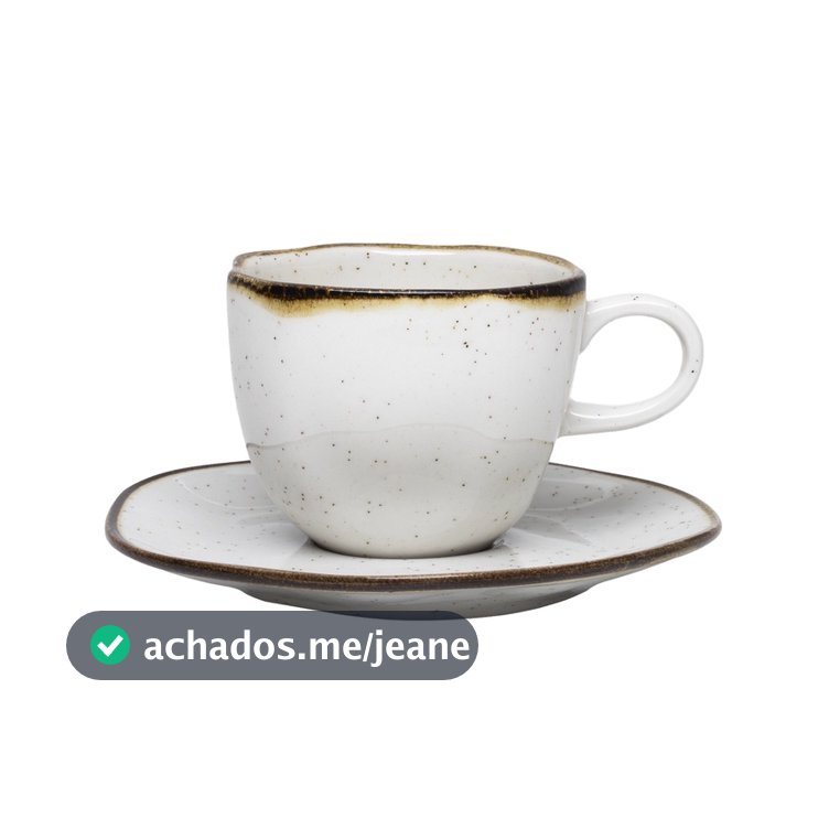 Jogo 6 Xícaras Chá Café Com Pires Ryo Maresia Areia 220ml Oxford Porcelanas