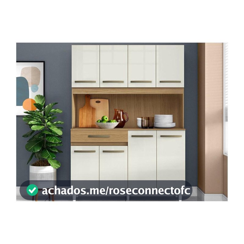 Armário de Cozinha Compacta Aramóveis Cleo 8 Portas